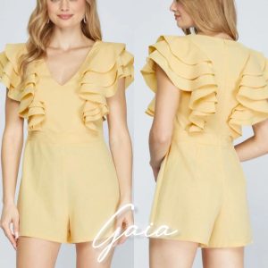 Yellow Jumper With Waves On Sleeves